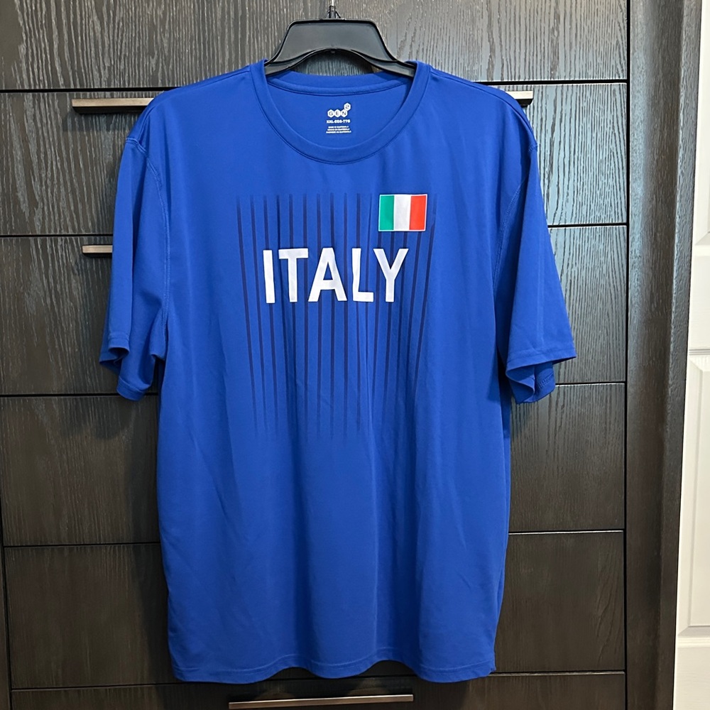 Italy Flag Graphic Blue T-Shirt